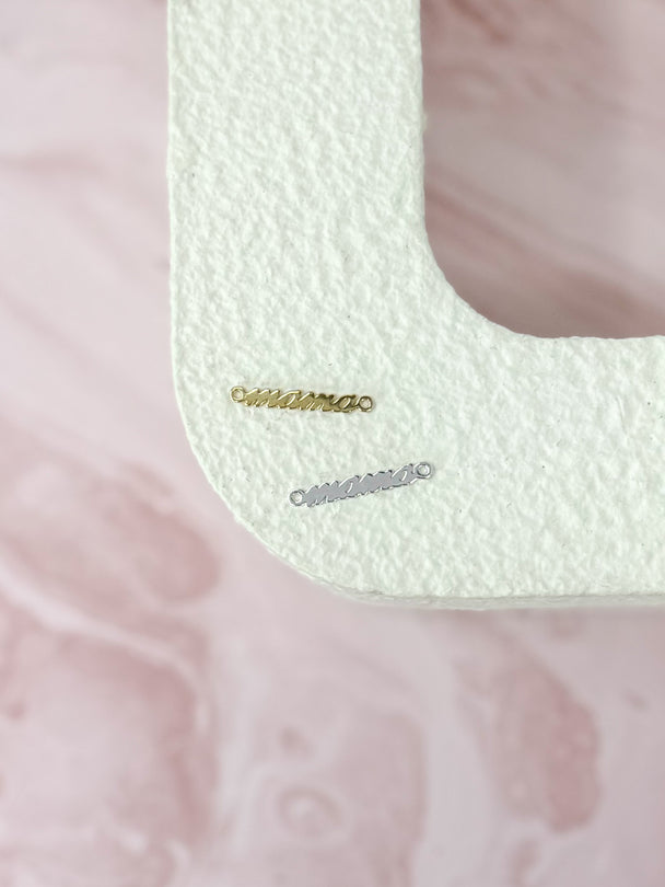Cursive Mama Charm: 14k Gold Filled or 925 Sterling Silver