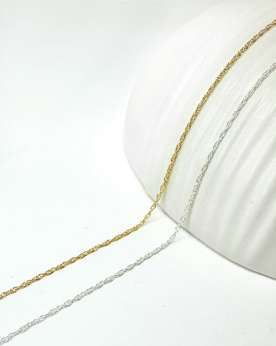 Rope Chain: 14k Gold Filled and Sterling Silver