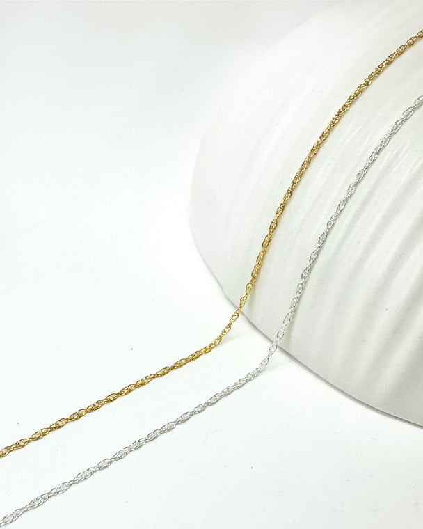 Rope Chain: 14k Gold Filled and Sterling Silver