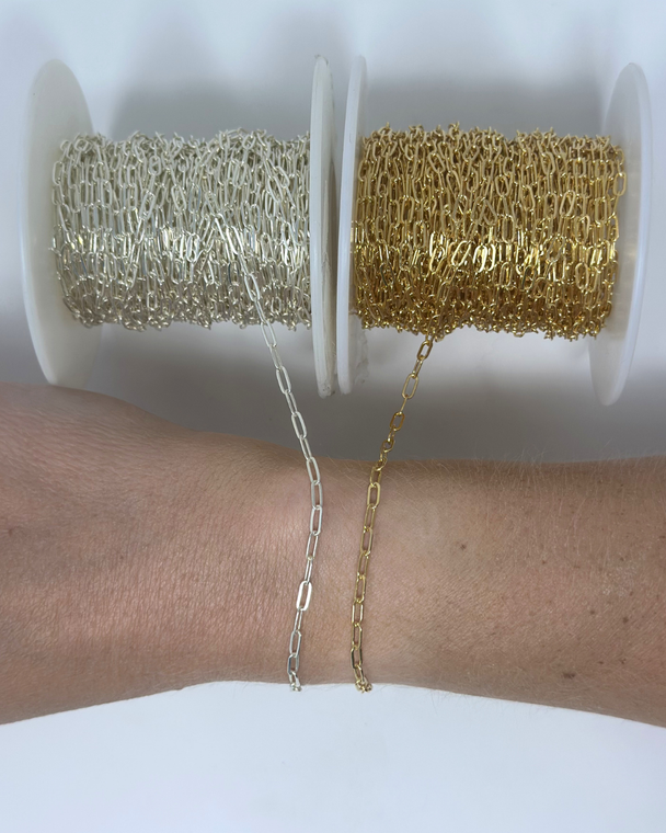 Large Paperclip Chain: 14k Gold Filled or 925 Sterling Silver
