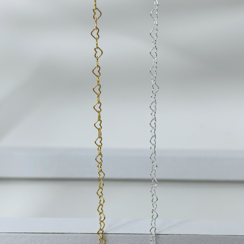 Heart Chain: 14k Gold Filled and Sterling Silver