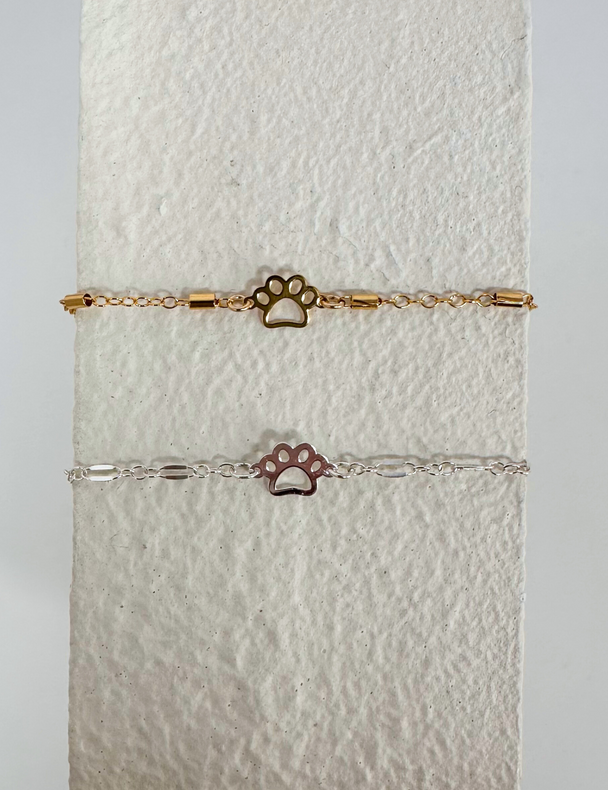 Paw Print Charm: 14k Gold Filled and 925 Sterling Silver