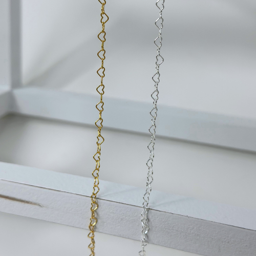 Heart Chain: 14k Gold Filled and Sterling Silver
