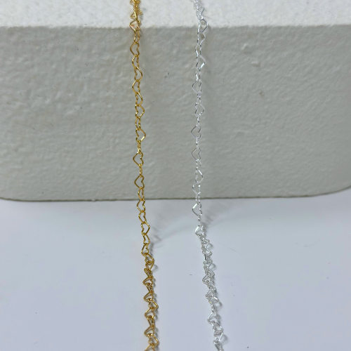 Heart Chain: 14k Gold Filled and Sterling Silver