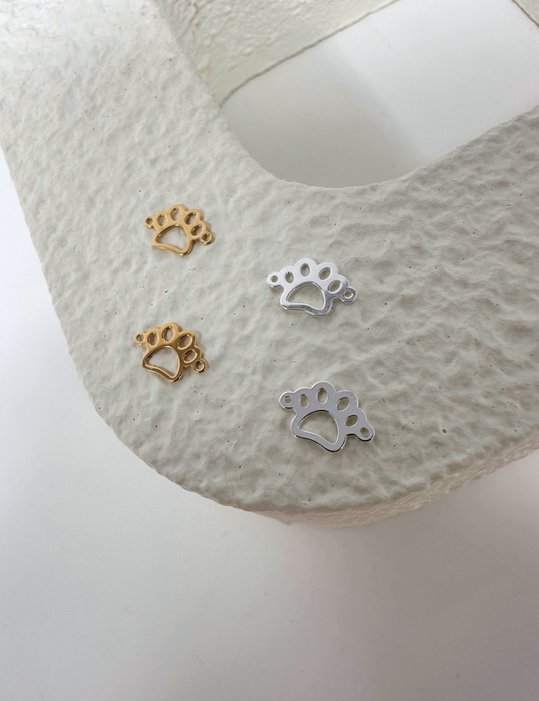 Paw Print Charm: 14k Gold Filled and 925 Sterling Silver