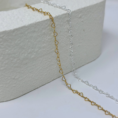 Heart Chain: 14k Gold Filled and Sterling Silver