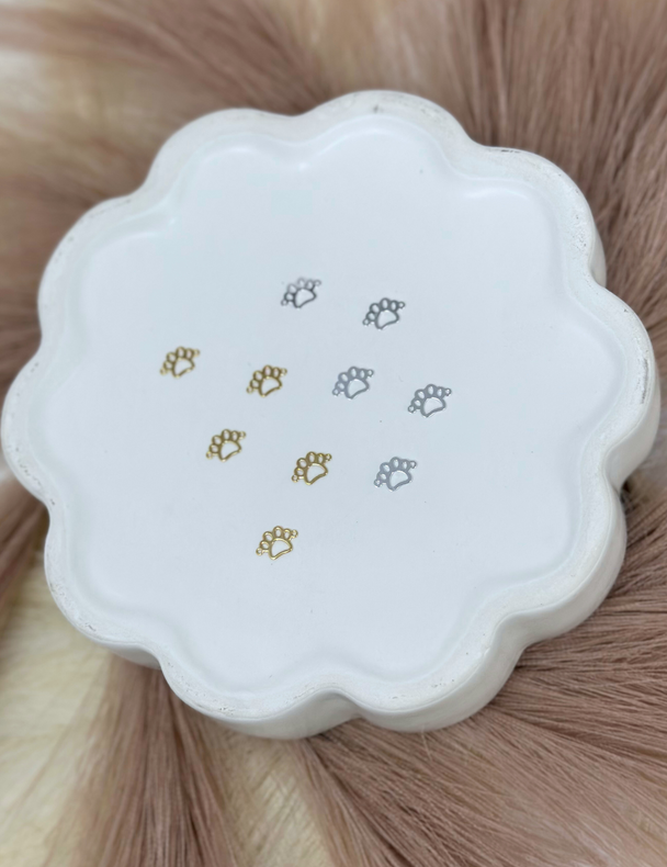 Paw Print Charm: 14k Gold Filled and 925 Sterling Silver
