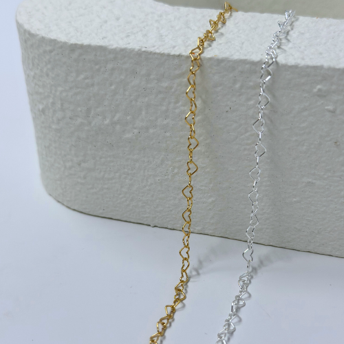 Heart Chain: 14k Gold Filled and Sterling Silver