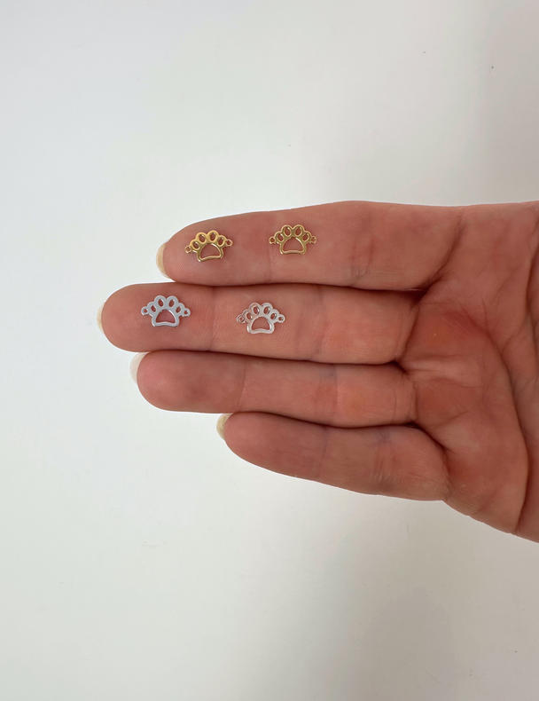 Paw Print Charm: 14k Gold Filled and 925 Sterling Silver