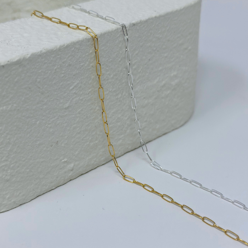 Paperclip Chain: 14k Gold Filled and 925 Sterling Silver