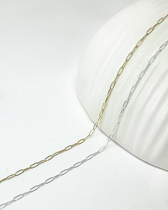 Paperclip Chain: 14k Gold Filled and 925 Sterling Silver