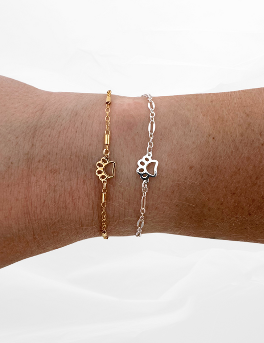 Paw Print Charm: 14k Gold Filled and 925 Sterling Silver
