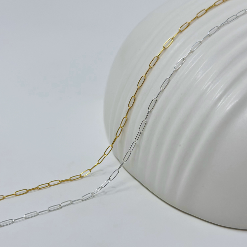 Paperclip Chain: 14k Gold Filled and 925 Sterling Silver