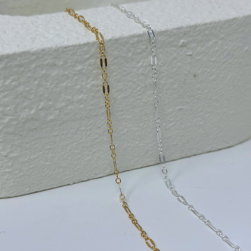 Dapped Chain: 14k Gold Filled and Sterling Silver