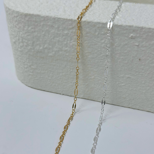 Dapped Chain: 14k Gold Filled and Sterling Silver