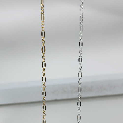 Dapped Chain: 14k Gold Filled and Sterling Silver