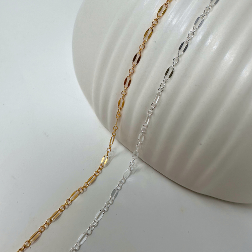 Dapped Chain: 14k Gold Filled and Sterling Silver