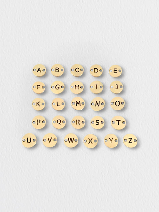 Letter Disc Charm: 14k Gold Filled