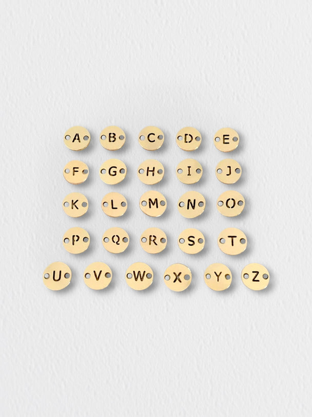 Letter Disc Charm: 14k Gold Filled