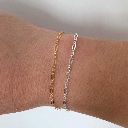 Dapped Chain: 14k Gold Filled and Sterling Silver