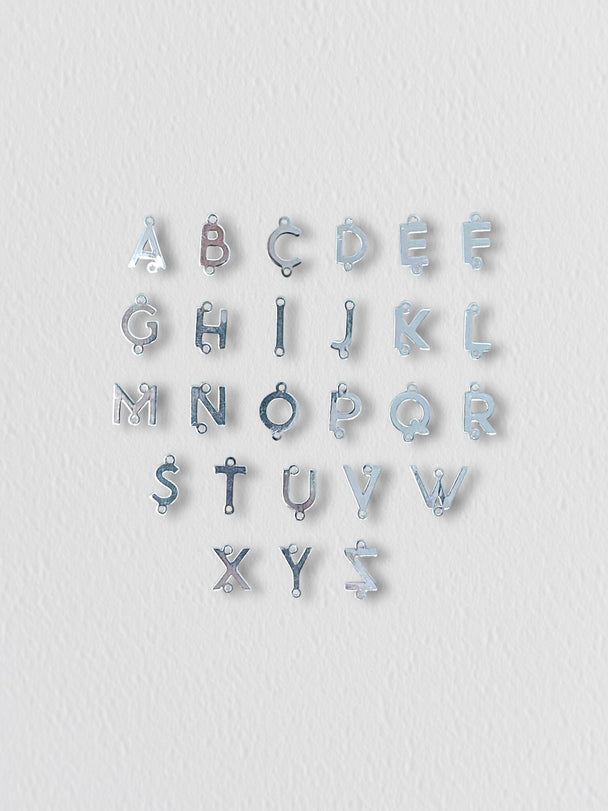 Alphabet Connector Charm: 925 Sterling Silver