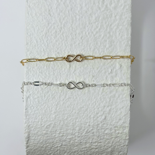 Infinity Charm: 14k Gold Filled and 925 Sterling Silver