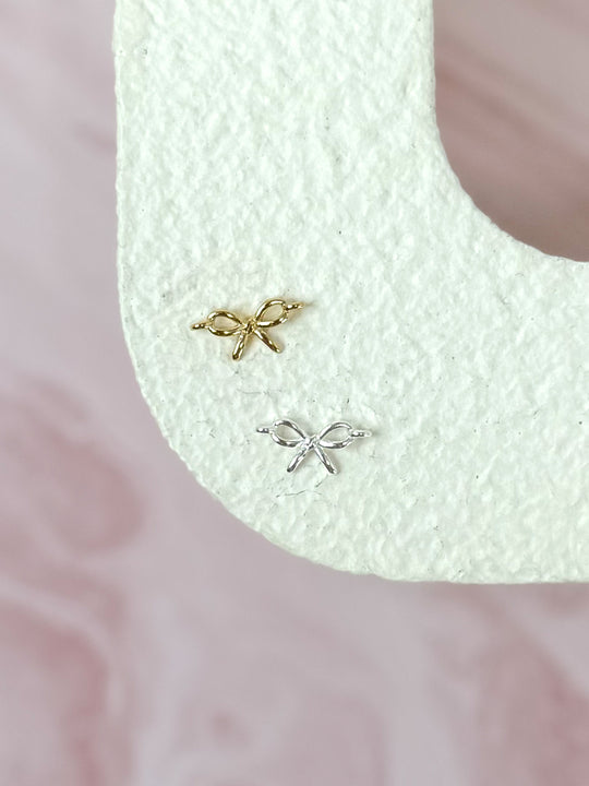 Bow Connector Charm: 14k Gold Filled or Sterling Silver