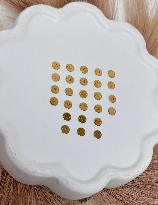 Letter Disc Charm: 14k Gold Filled