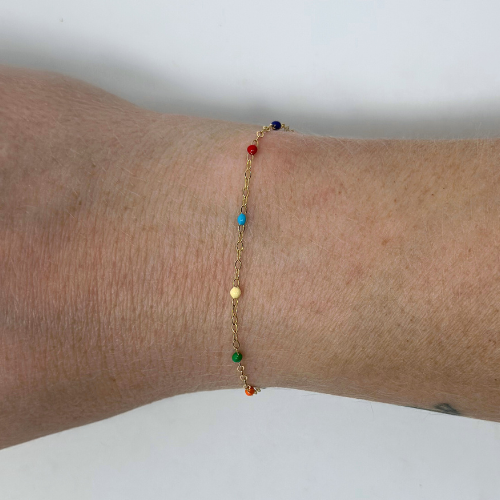 Rainbow Enamel Chain: 14k Gold Filled and 925 Sterling Silver