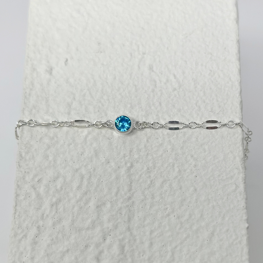 Birthstone Charm: 925 Sterling Silver