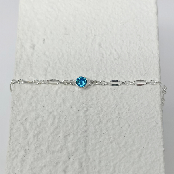 Birthstone Charm: 925 Sterling Silver
