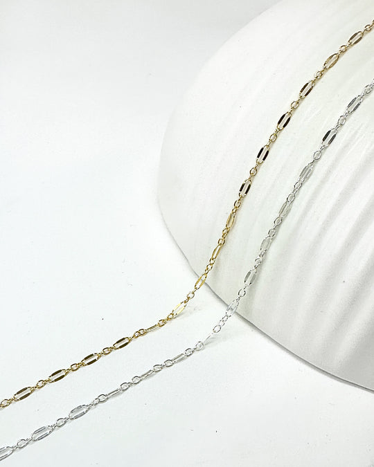 Dapped Chain: 14k Gold Filled and Sterling Silver