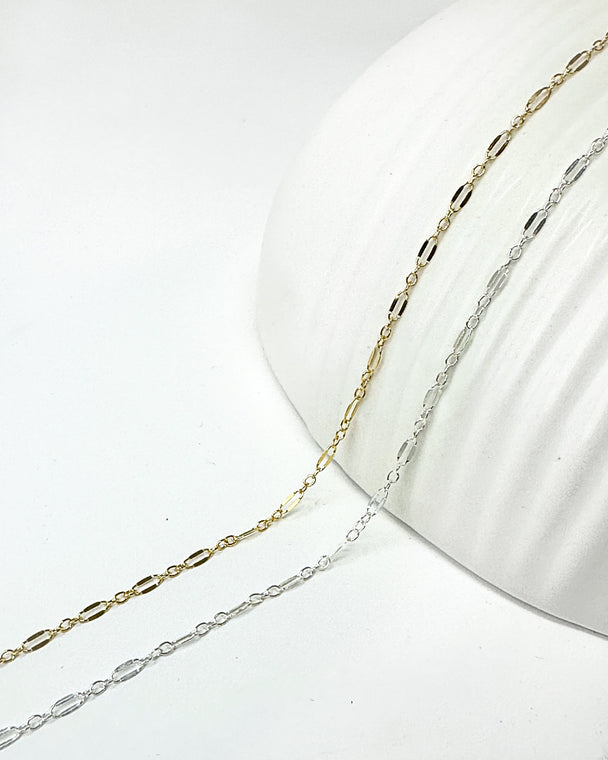 Dapped Chain: 14k Gold Filled and Sterling Silver
