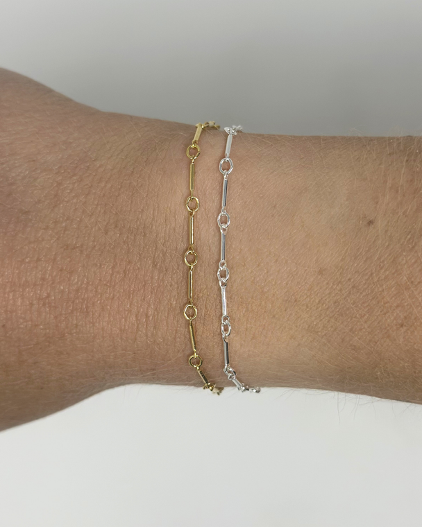 Tube Bar Chain: 14k Gold Filled or 925 Sterling Silver