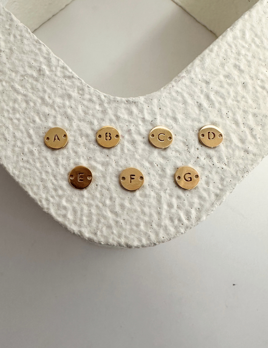 Letter Disc Charm: 14k Gold Filled