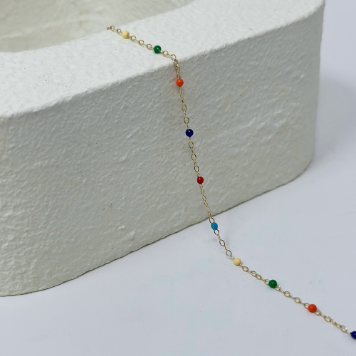 Rainbow Enamel Chain: 14k Gold Filled and 925 Sterling Silver