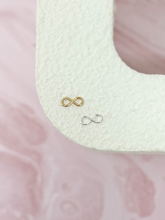 Infinity Charm: 14k Gold Filled and 925 Sterling Silver