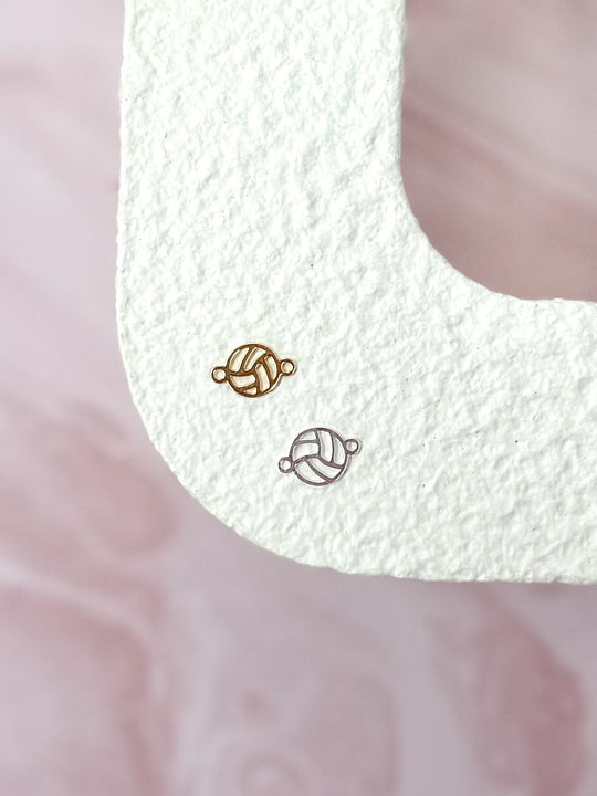 Volleyball Connector Charm: 14k Gold Filled and 925 Sterling Silver