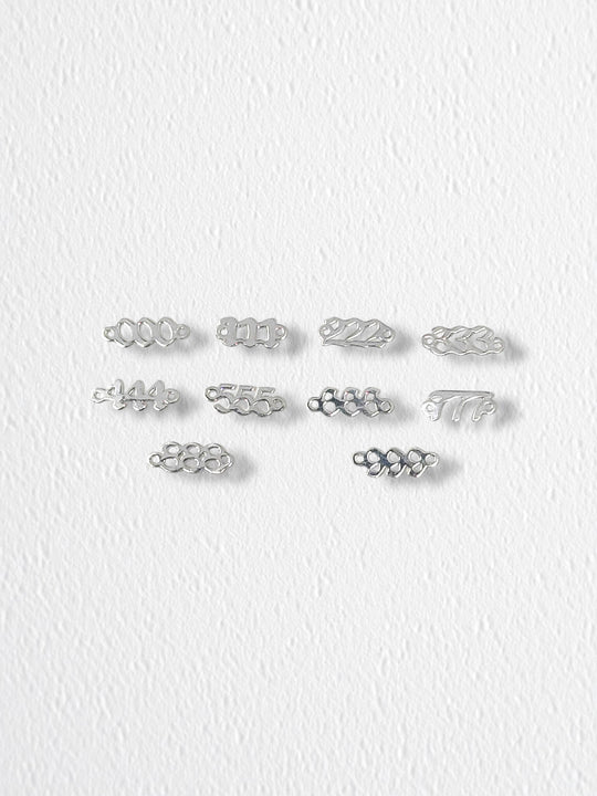 Angel Number Connector Charm: 925 Sterling Silver