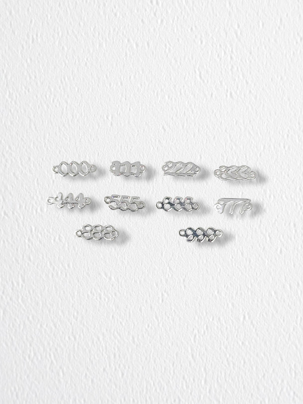 Angel Number Connector Charm: 925 Sterling Silver