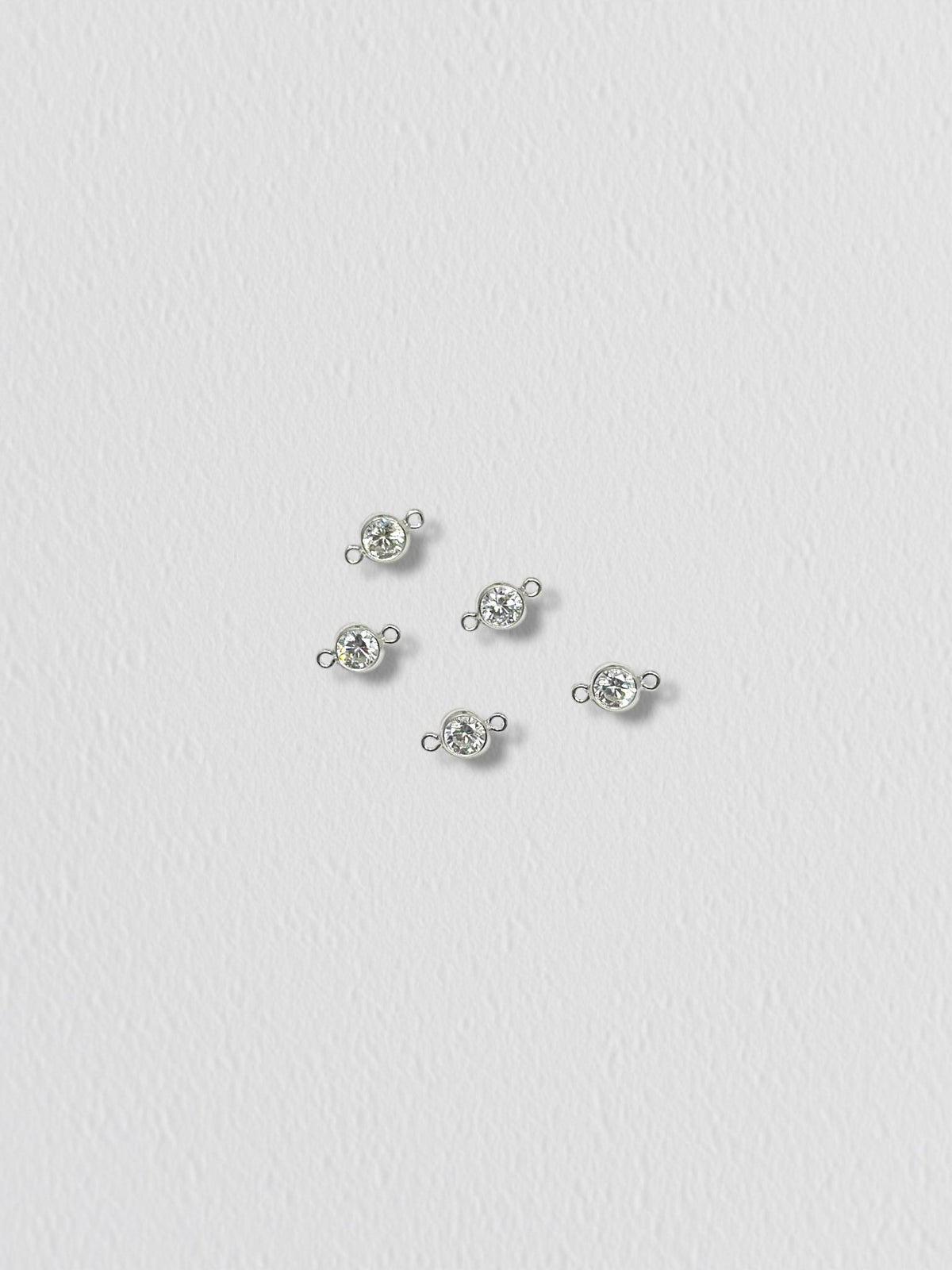 Cubic Zirconia Charm: 925 Sterling Silver - ForeverFindingsCo