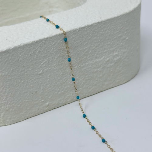 Gold Filled Blue Enamel Chain