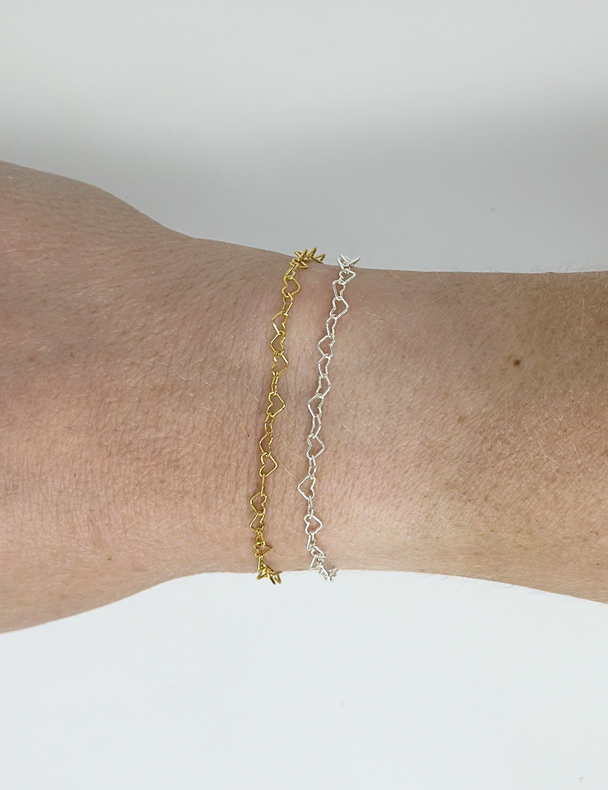 Heart Chain: 14k Gold Filled and Sterling Silver