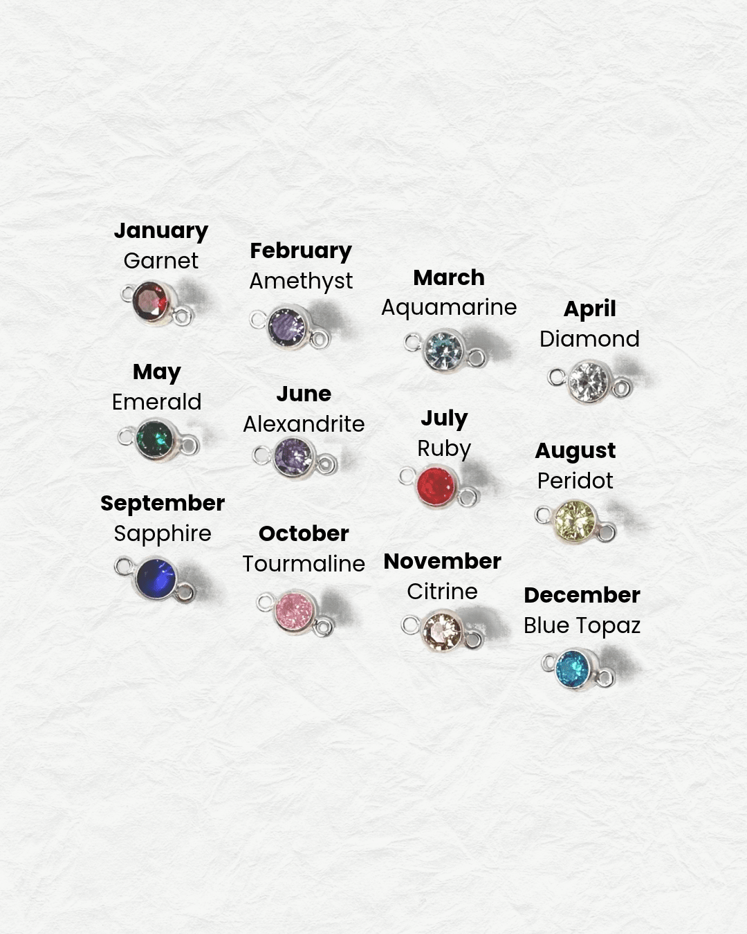 Birthstone Charm: 925 Sterling Silver - ForeverFindingsCo