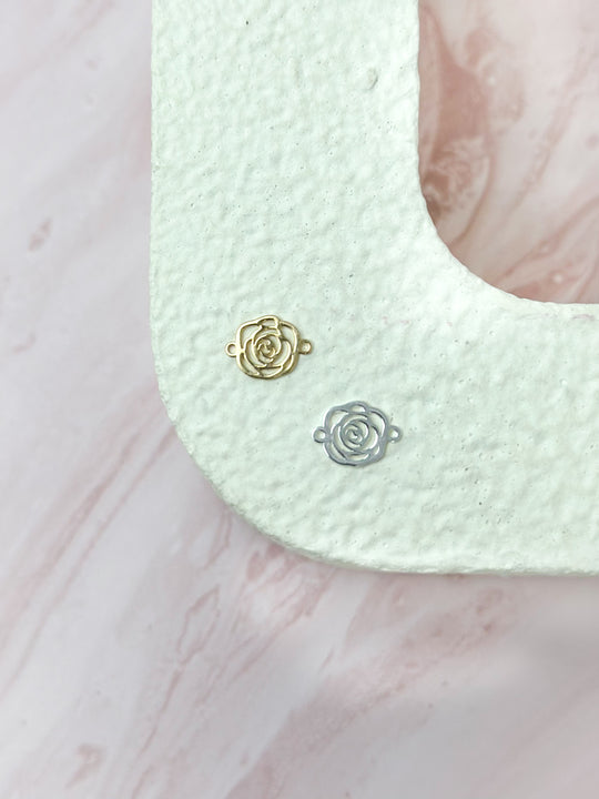 Rose Charm: 14k Gold Filled or 925 Sterling Silver