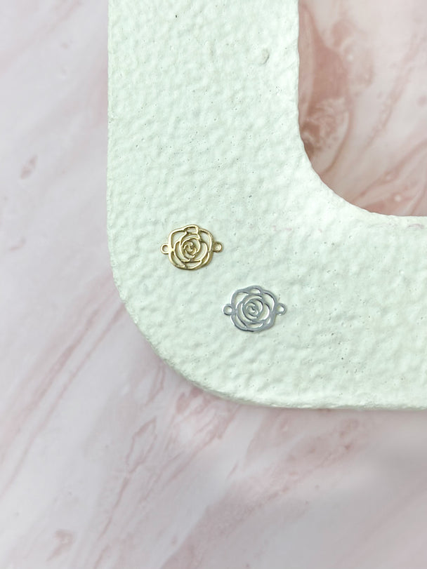 Rose Charm: 14k Gold Filled or 925 Sterling Silver