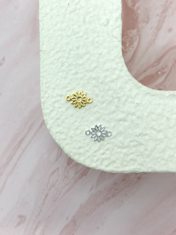 Flower Charm: 14k Gold Filled or 925 Sterling Silver