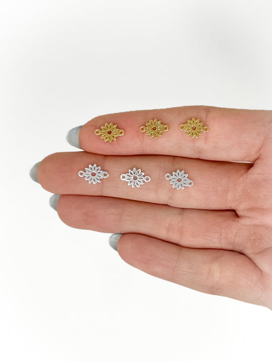 Flower Charm: 14k Gold Filled or 925 Sterling Silver