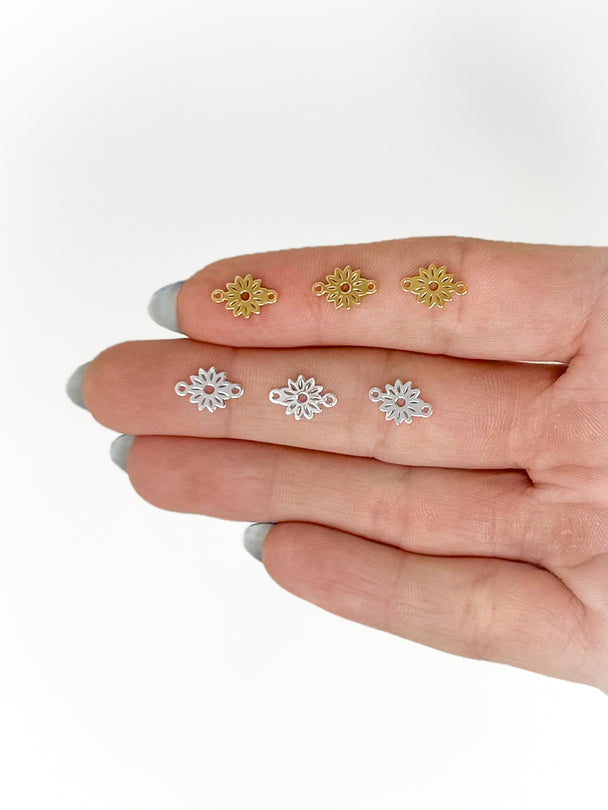 Flower Charm: 14k Gold Filled or 925 Sterling Silver