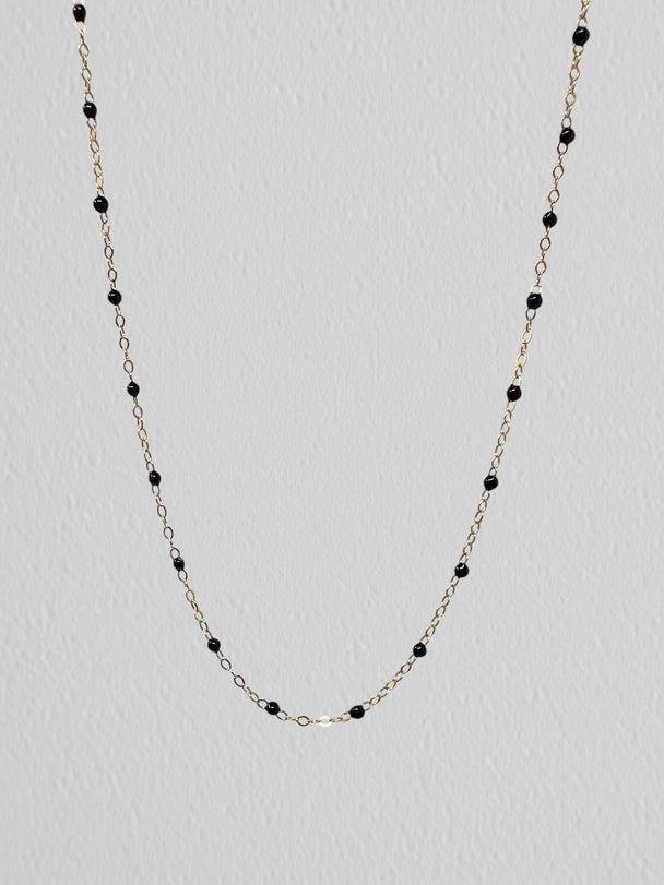Black Enamel Chain: 14k Gold Filled and 925 Sterling Silver
